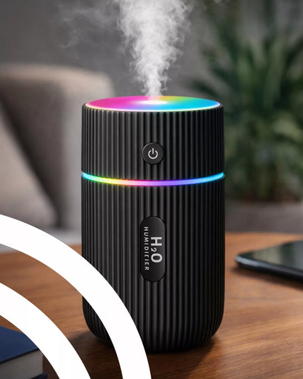 Automobilinis oro drėkintuvas, kvapų difuzorius, USB, naktinė RGB lemputė