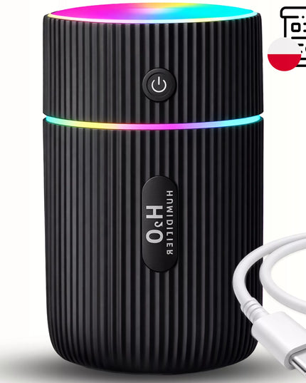 Automobilinis oro drėkintuvas, kvapų difuzorius, USB, naktinė RGB lemputė