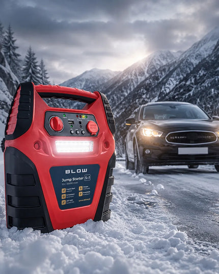 Automobilinis paleidiklis (Jump Starter) su kompresoriumi ir Powerbank 5-in-1, 12V 20000mAh, BLOW