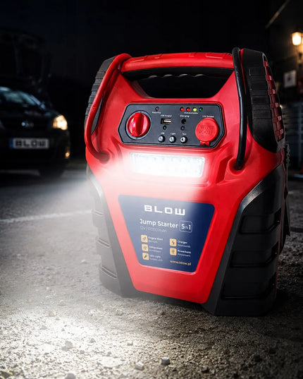 Automobilinis paleidiklis (Jump Starter) su kompresoriumi ir Powerbank 5-in-1, 12V 20000mAh, BLOW