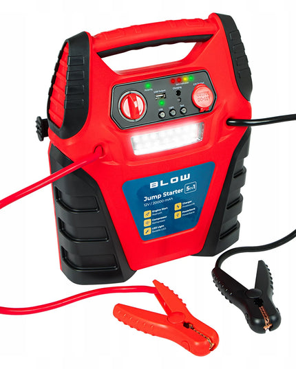 Automobilinis paleidiklis (Jump Starter) su kompresoriumi ir Powerbank 5-in-1, 12V 20000mAh, BLOW