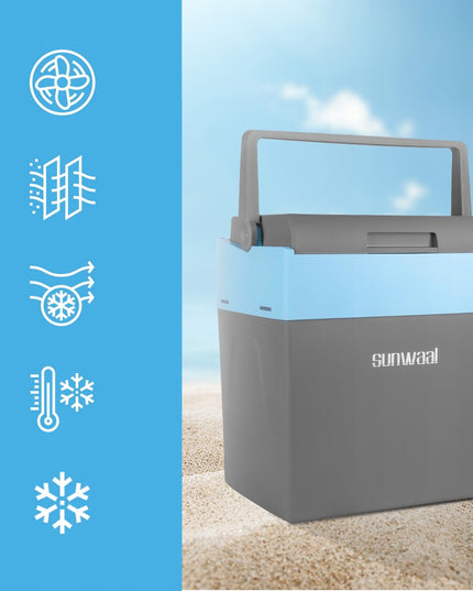 Nešiojamas automobilinis šaldytuvas-šildytuvas 30L Maltec – 12V/230V, vėsina ir šildo, idealiai kelionėms, stovyklavimui, automobiliui