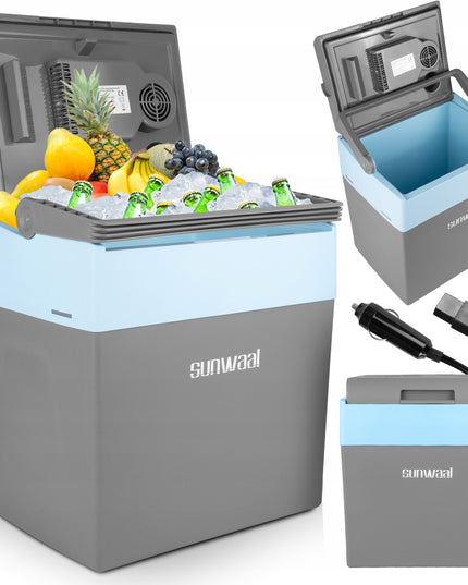 Nešiojamas automobilinis šaldytuvas-šildytuvas 30L Maltec – 12V/230V, vėsina ir šildo, idealiai kelionėms, stovyklavimui, automobiliui