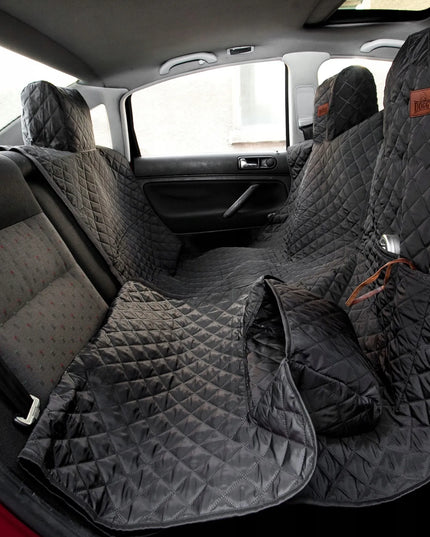 Automobilinis užtiesalas šunims 220 cm – versija su lipduku