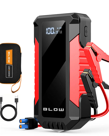 Automobilinis užvediklis BLOW JS-12 Jump Starter 1000A 12000mAh su powerbanku ir avariniu plaktuku