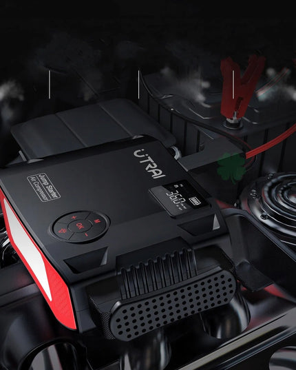 Automobilinis užvedimo įrenginys 5in1 su kompresoriumi, jump starter ir 2000A powerbank