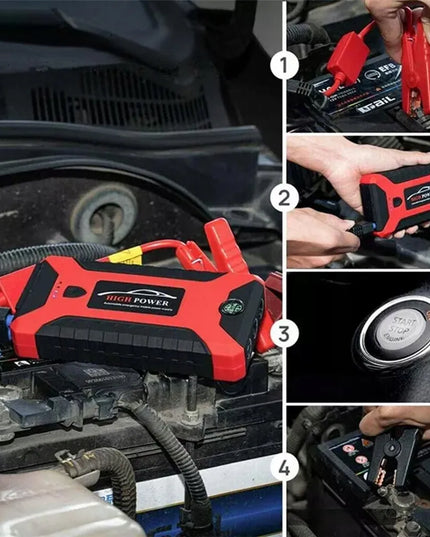 Automobilinis užvedimo įrenginys Jump Starter Powerbank 99800mAh su kompasu ir 4xUSB