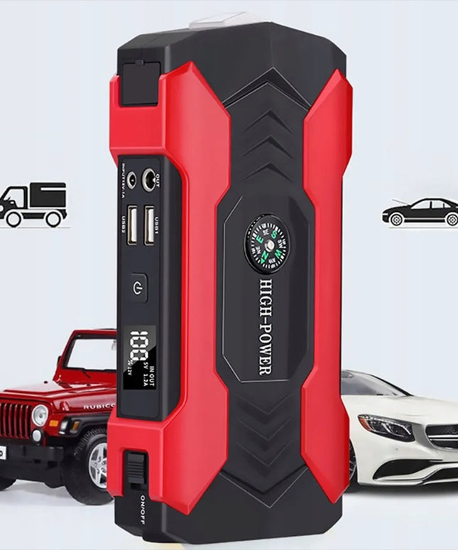 Automobilinis užvedimo įrenginys Jump Starter Powerbank Booster su gnybtais ir žibintuvėliu