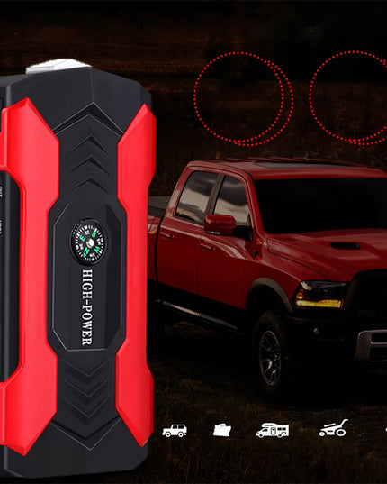 Automobilinis užvedimo įrenginys Jump Starter Powerbank Booster su gnybtais ir žibintuvėliu