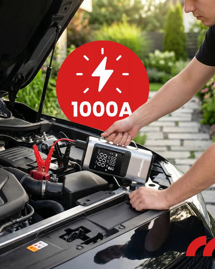 Automobilinis užvedimo įrenginys Maltec STARTO150, 1000A booster, kompresorius, powerbank, su dėklu