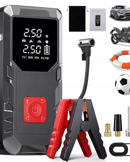 Automobilinis užvedimo įrenginys powerbank išmanus oro kompresorius žibintuvėlis