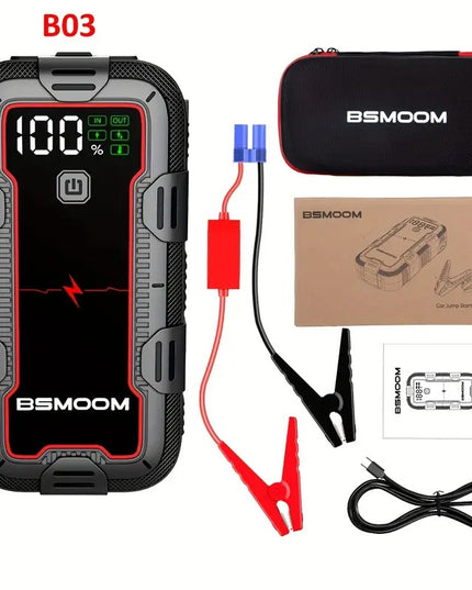 Automobilio užvedėjas 12V 6000A su LCD ekranu ir LED žibintuvėliu | Power Bank 26800mAh su greitu įkrovimu, tinka visiems benzininiams ir iki 10.0L dyzeliniams varikliams