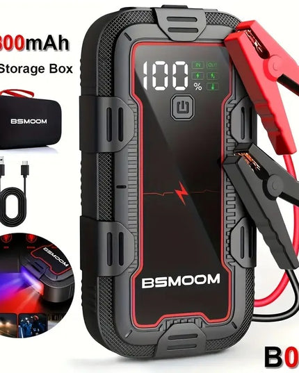 Automobilio užvedėjas 12V 6000A su LCD ekranu ir LED žibintuvėliu | Power Bank 26800mAh su greitu įkrovimu, tinka visiems benzininiams ir iki 10.0L dyzeliniams varikliams