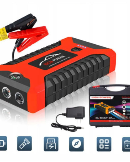 Automobilio išorinis akumuliatorius jump starter 12v su skystųjų kristalų ekranu 99800mah