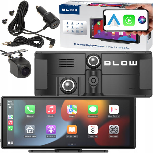 Automobilio multimedijos stotis 10.26" su Android Auto, Apple CarPlay, DVR vaizdo registratoriumi ir galinio vaizdo kamera Blow CarPlay5.0