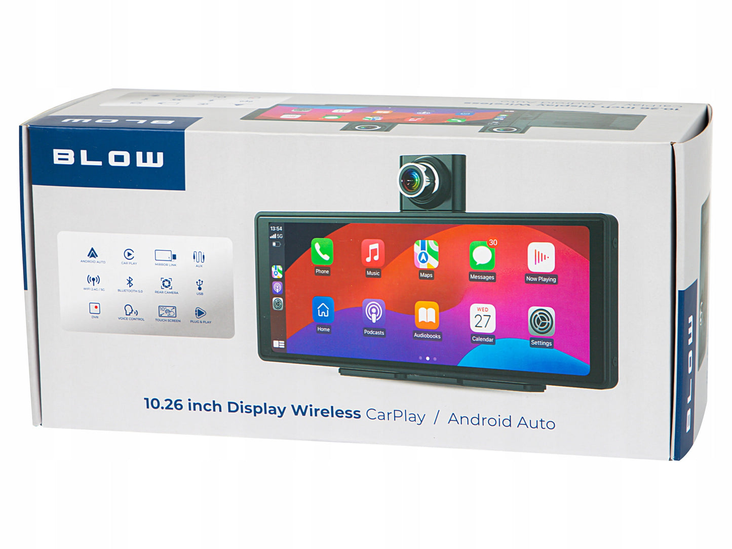 Automobilio multimedijos stotis 10.26" su Android Auto, Apple CarPlay, DVR vaizdo registratoriumi ir galinio vaizdo kamera Blow CarPlay5.0