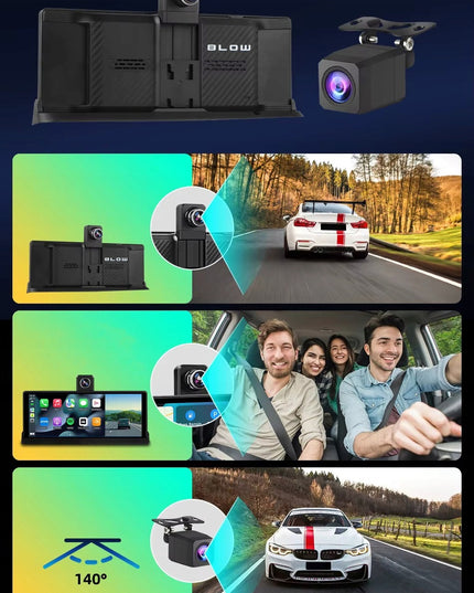 Automobilio multimedijos stotis 10.26" su Android Auto, Apple CarPlay, DVR vaizdo registratoriumi ir galinio vaizdo kamera Blow CarPlay5.0