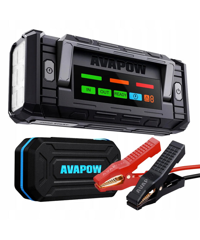 Automobilio paleidiklis (Jump starter) 12V 10000A 24000 mAh 88.8Wh Powerbank USB-C PD 65W AVAPOW TJ68
