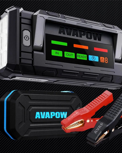 Automobilio paleidiklis (Jump starter) 12V 10000A 24000 mAh 88.8Wh Powerbank USB-C PD 65W AVAPOW TJ68