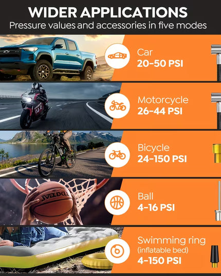 Automobilio užvedėjas su kompresoriumi 9000A 25000mAh – galingas 12V akumuliatoriaus paleidimo įrenginys su power bank ir LED žibintais benzinui ir 10.0L dyzeliui