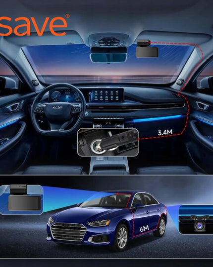 Automobilio vaizdo registratorius su atbulinės eigos kamera 4K priekis 2K galas LT meniu