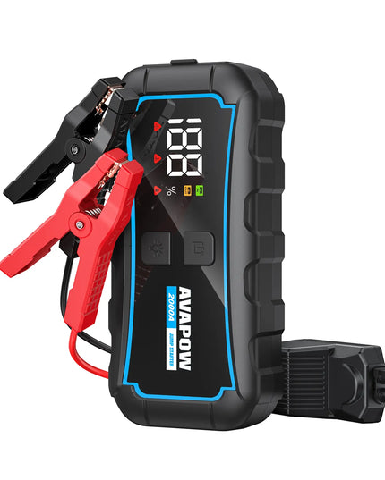 AVAPOW E5 PRO automobilinis paleidiklis, 12000 mAh, 2000A, 44.4Wh maitinimo bankas