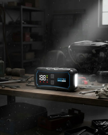 AVAPOW E5 PRO automobilinis paleidiklis, 12000 mAh, 2000A, 44.4Wh maitinimo bankas