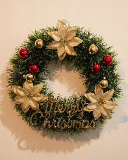 Kalėdinis vainikas Girlianda Papuošimas durims langui Merry Christmas 30cm