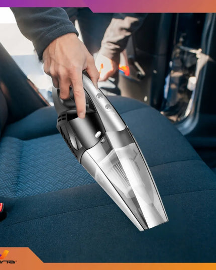 Galingas rankinis automobilinis dulkių siurblys su žibintuvėliu, 12 V, 120 W, su krepšiu