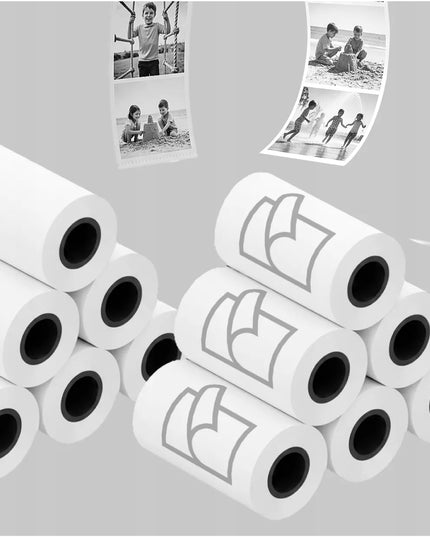 MINI TERMO spausdintuvas "Pstryk" momentinis fotoaparatas vaikams, su 12 ritinėlių