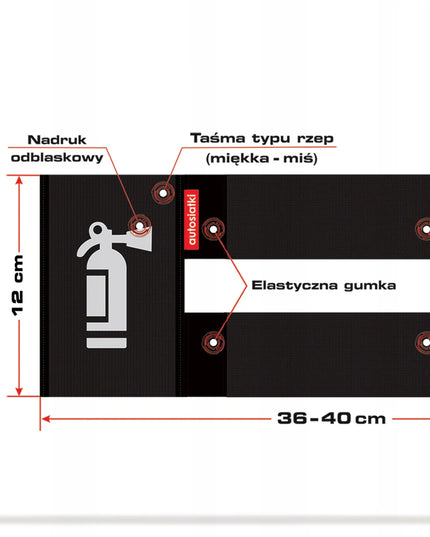 Automobilinis gesintuvas 1 kg su UG2 lipukiniu laikikliu apmušalams, šviesą atspindintis