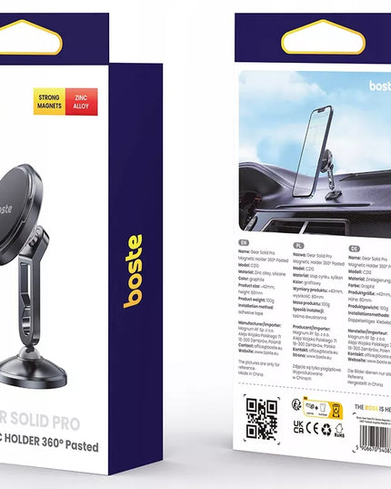 BOSTE magnetinis automobilinis telefono laikiklis stiprus stabilus ant prietaisų skydelio