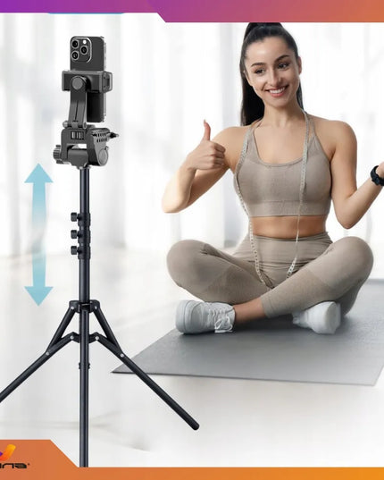 Fotografinis apšvietimo stovas žiedinei LED lempai ir softbokso šviestuvams
