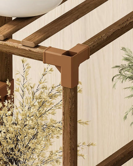 Medinis gėlių stovas, augalų ir vazonų laikiklis, 7 lentynų lentyna