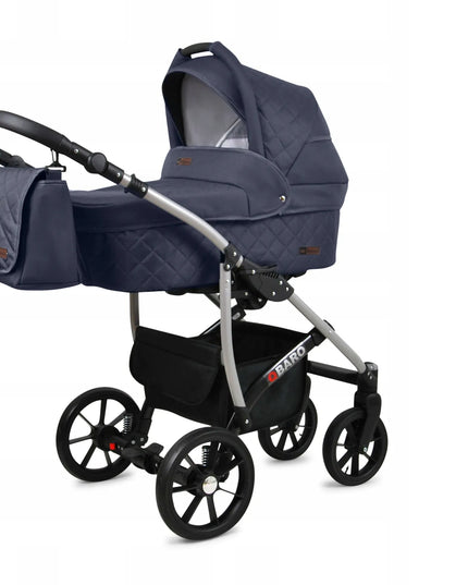 BabyLux Qbaro 4-in-1 vaikiškas vežimėlis: lopšys, sportinė dalis, kėdutė ir ISOFIX pagrindas
