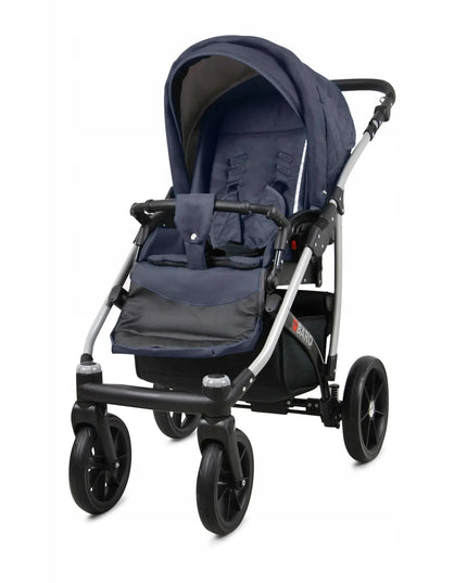 BabyLux Qbaro 4-in-1 vaikiškas vežimėlis: lopšys, sportinė dalis, kėdutė ir ISOFIX pagrindas