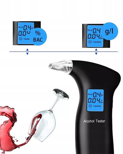 Profesionalus elektroninis LCD alkotesteris su 12 kandiklių, modelis A569A6