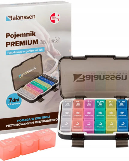 Balanssen PREMIUM savaitinė vaistų dėžutė su 3 skyreliais per dieną x7