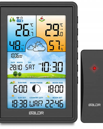 Baldr BD-906 meteorologinė stotelė su ekranu, juoda