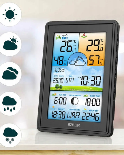 Baldr BD-906 meteorologinė stotelė su ekranu, juoda