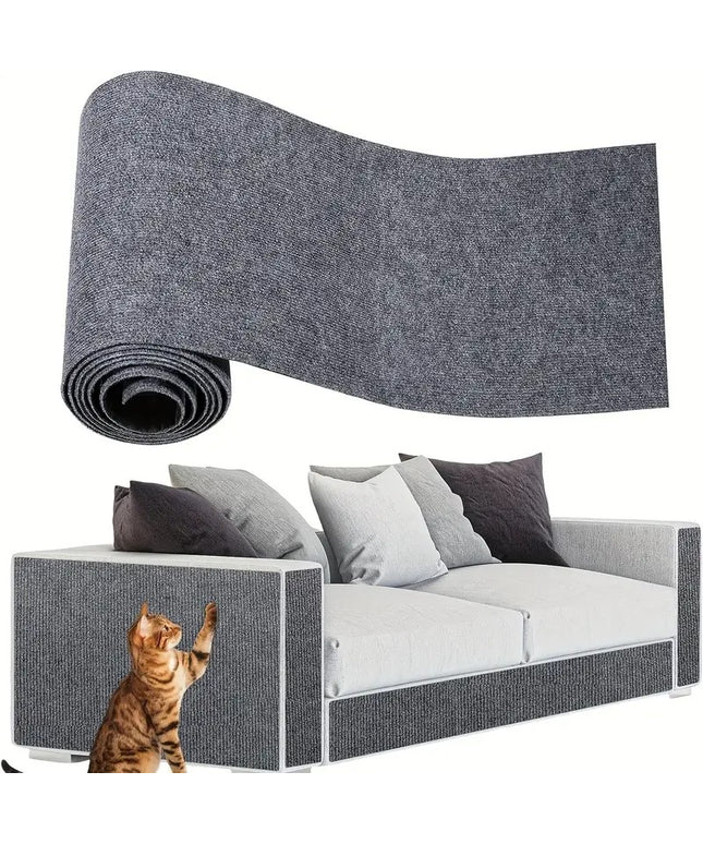 Baldų apsauga nuo kačių nagų – apkarpoma lipni medžiaga sofoms, durims ir lentynoms, pilka 40x200 cm