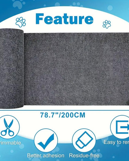 Baldų apsauga nuo kačių nagų – apkarpoma lipni medžiaga sofoms, durims ir lentynoms, pilka 40x200 cm