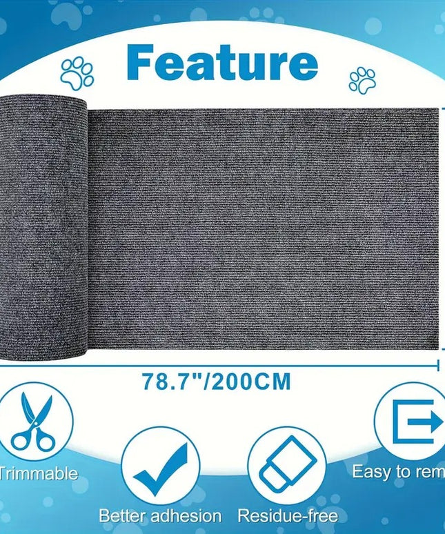 Baldų apsauga nuo kačių nagų – apkarpoma lipni medžiaga sofoms, durims ir lentynoms, pilka 40x200 cm