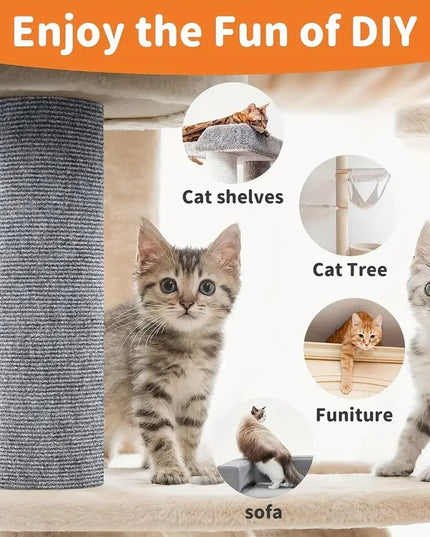 Baldų apsauga nuo kačių nagų – apkarpoma lipni medžiaga sofoms, durims ir lentynoms, pilka 40x200 cm