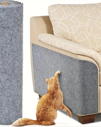 Baldų apsauga nuo kačių nagų – apkarpoma lipni medžiaga sofoms, durims ir lentynoms, pilka 40x200 cm