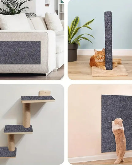 Baldų apsauga nuo kačių nagų – apkarpoma lipni medžiaga sofoms, durims ir lentynoms, pilka 40x200 cm