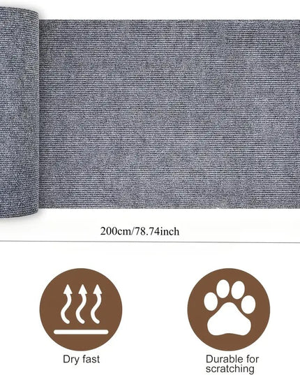 Baldų apsauga nuo kačių nagų – apkarpoma lipni medžiaga sofoms, durims ir lentynoms, pilka 40x200 cm