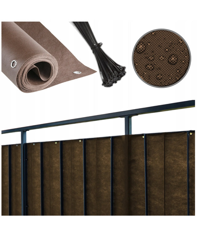 Balkono danga 1,1x6m, ruda mata terasai, UV apsauga 99% + dovana