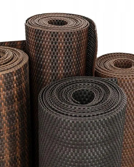 Balkono kilimėlis 0,9x5m, patvari technoratano danga su akutėmis, tamsiai rudas RD02