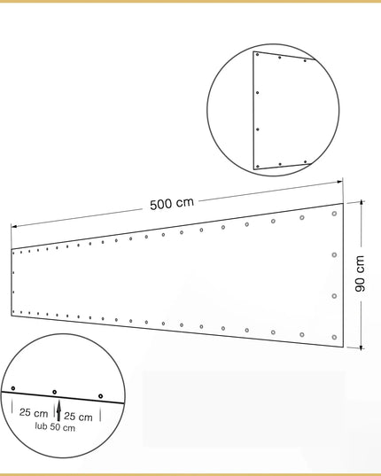 Balkono uždanga 0,9x5m, ruda apsauginė mata terasai, UV apsauga 99% + dovana